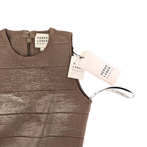 BNWT Hervé Léger Quinn Metallic Mini Dress - Picture 7 of 11